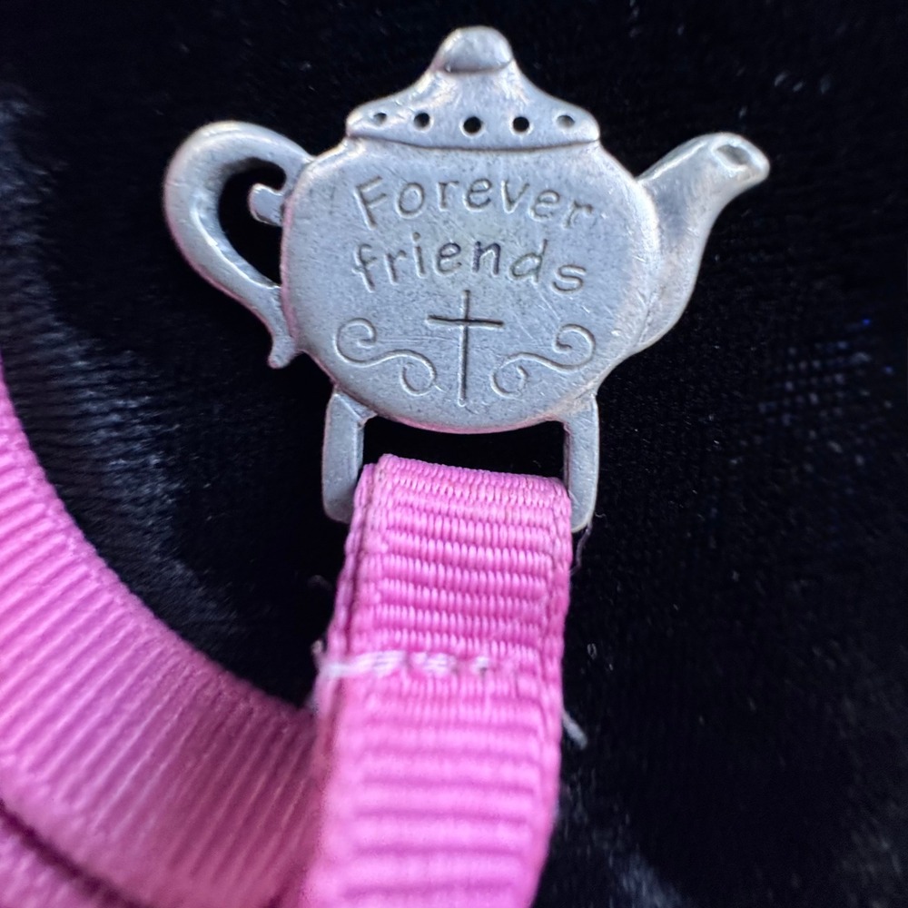 Vintage Forever Ribbon Pewter Bookmark Friends Forever Jesus Teapot Flower Bible - Picture 9 of 9